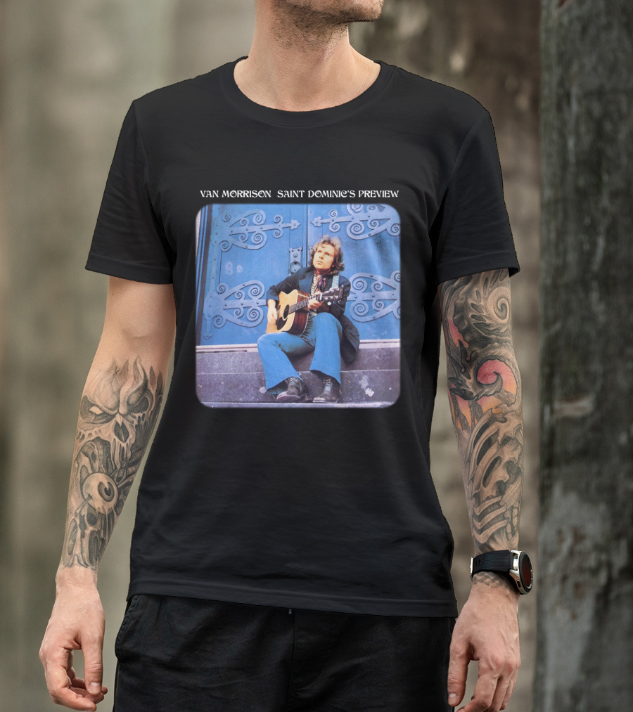 Van Morrison Saint Dominic's Preview Acoustic Session Blue Doorway Background T-Shirt