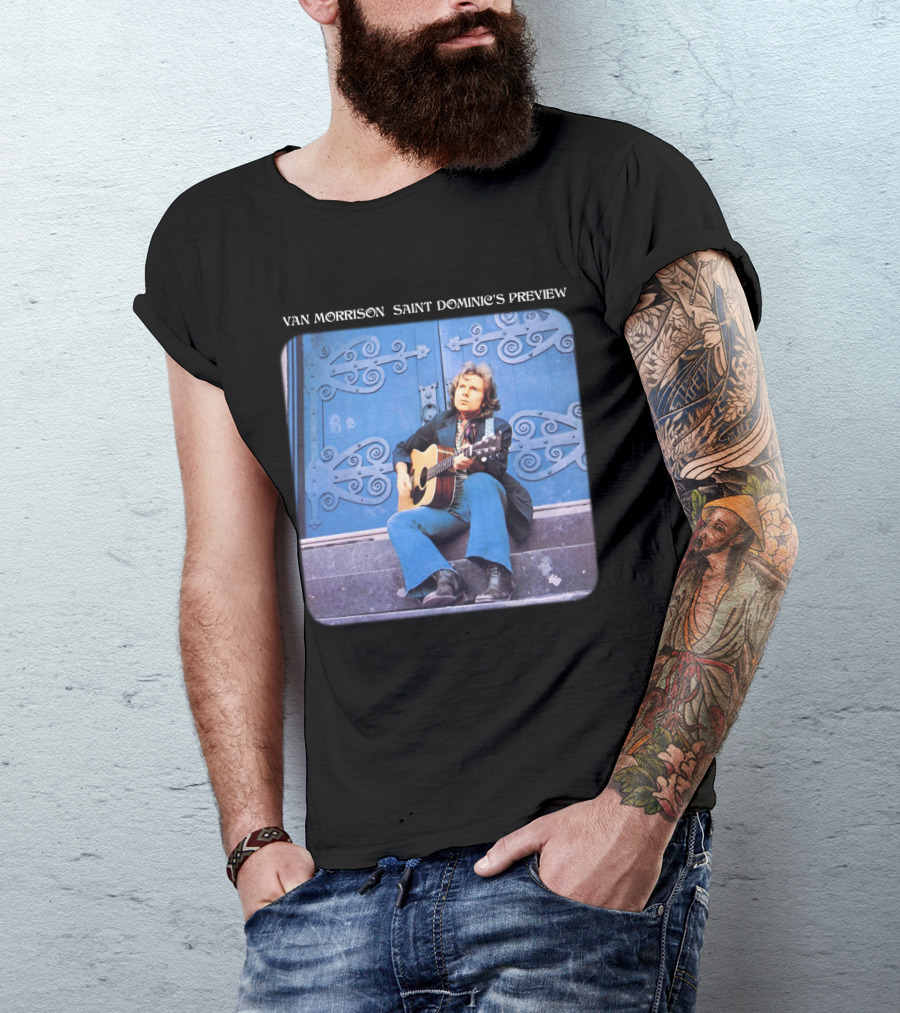 Van Morrison Saint Dominic's Preview Acoustic Session Blue Doorway Background T-Shirt