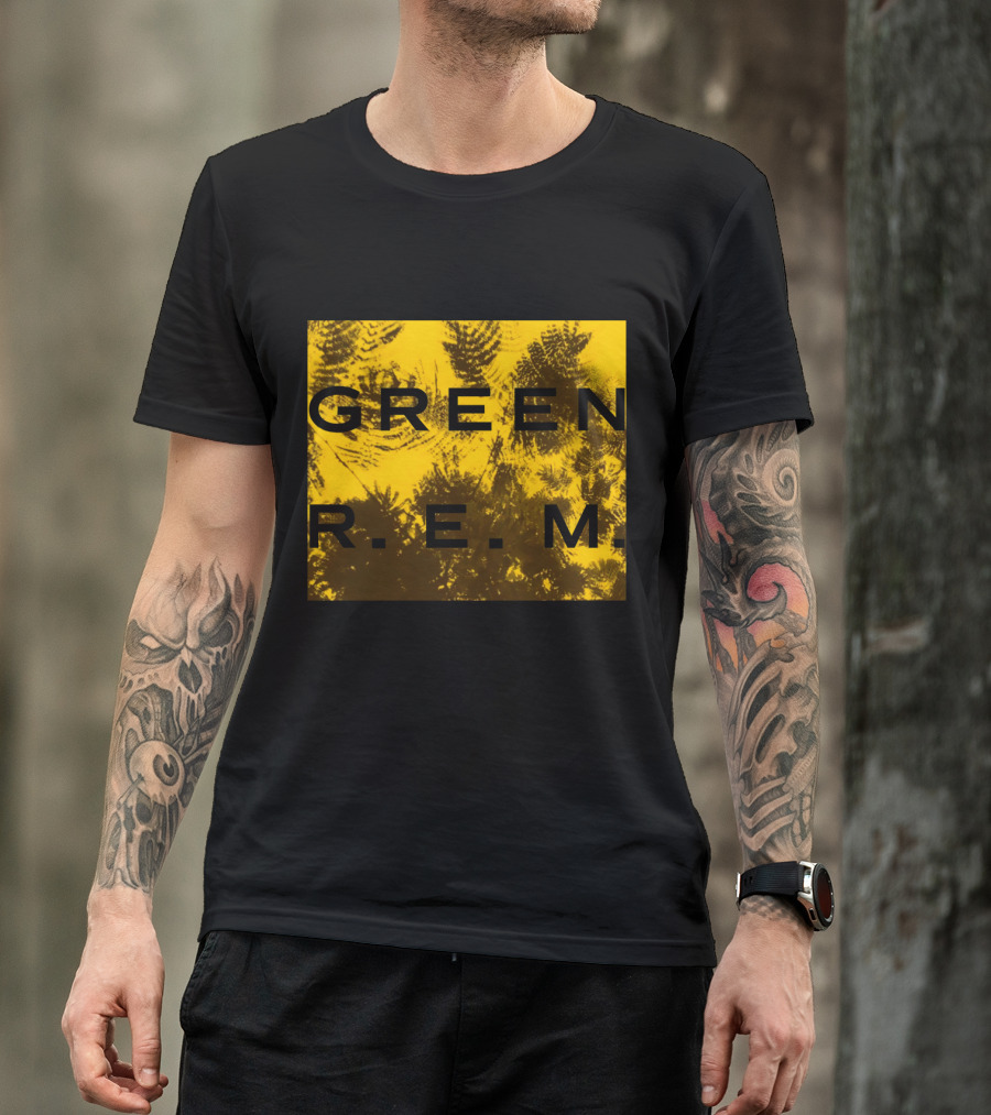 R.E.M. Green Album Fern Pattern 09 Vintage Yellow T-Shirt
