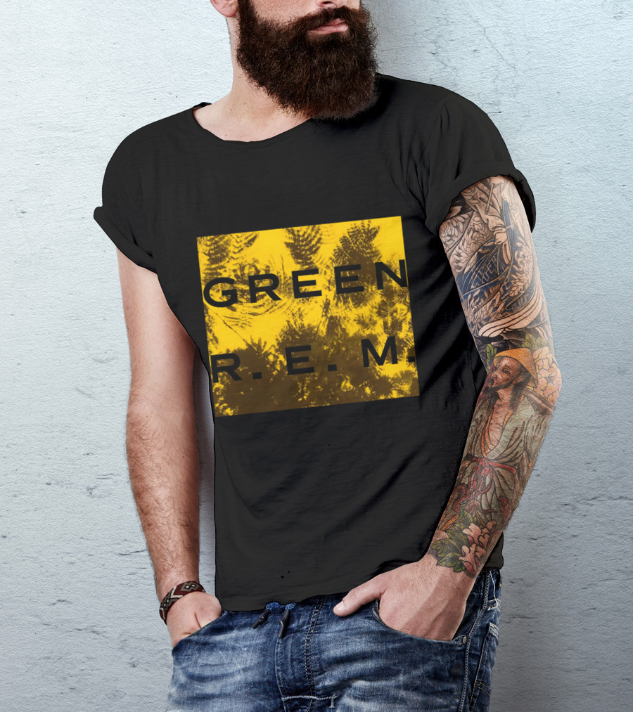 R.E.M. Green Album Fern Pattern 09 Vintage Yellow T-Shirt