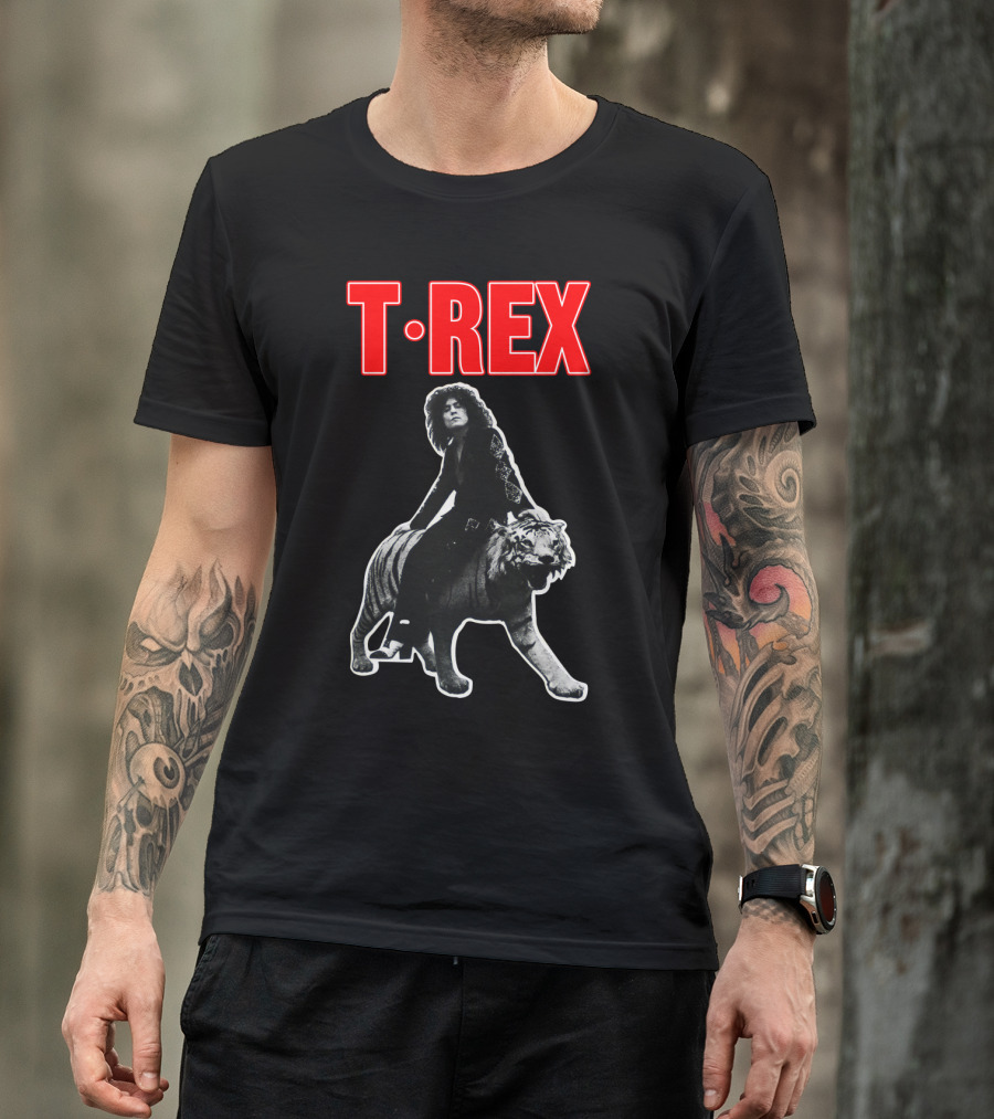 T. Rex Iconic Rock Legend Riding Tiger T-Shirt