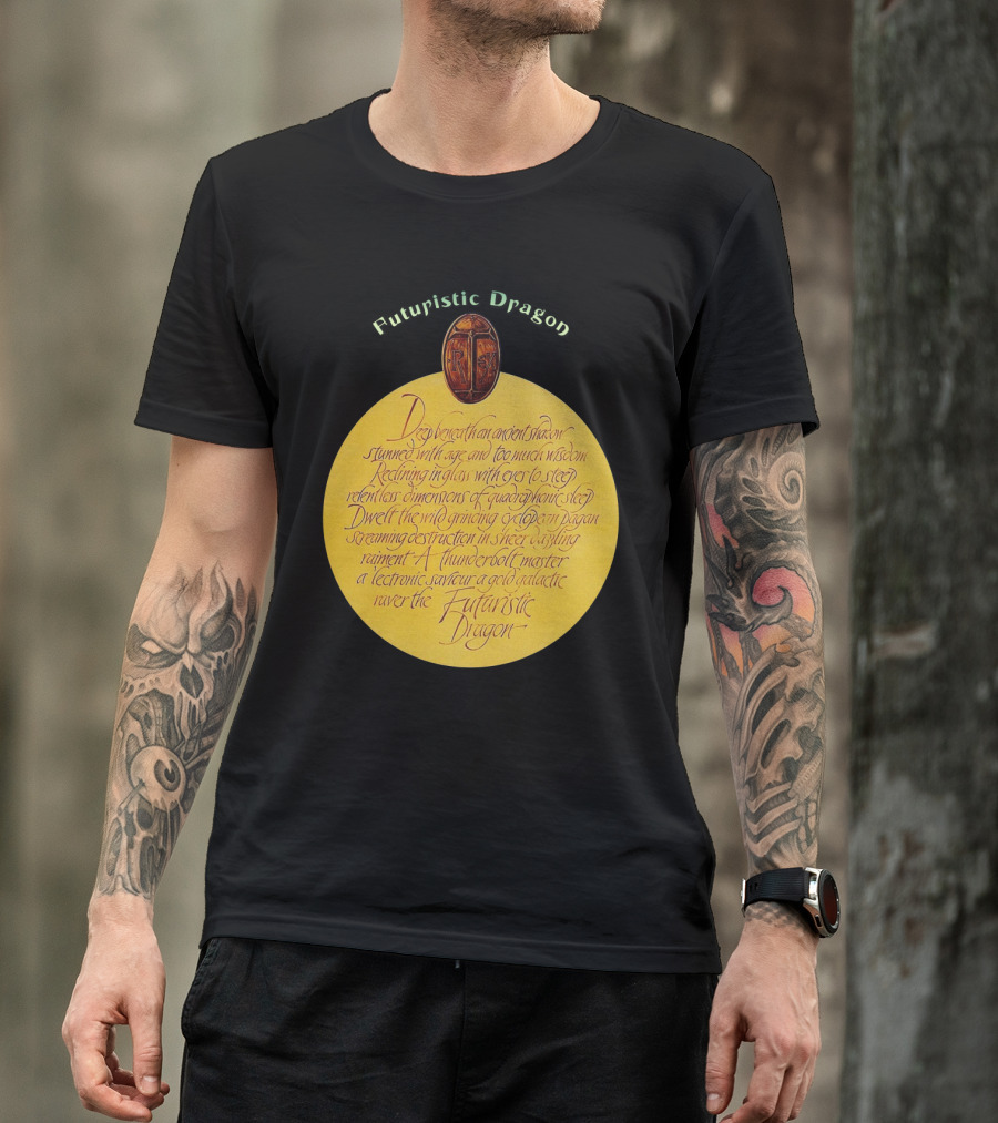 Futuristic Dragon Ancient Steed Thunderbolt Monster Galactic Raver T-Shirt