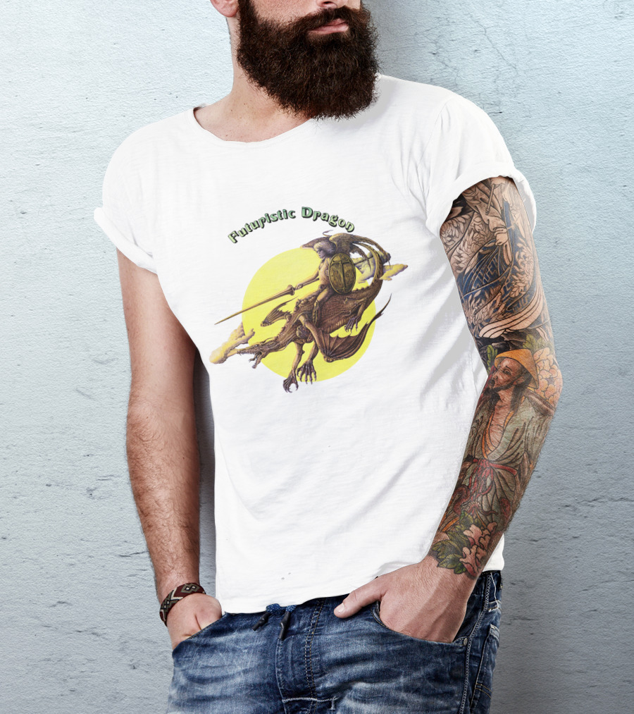 Futuristic Dragon Warrior Riding Sky Beast T-Shirt