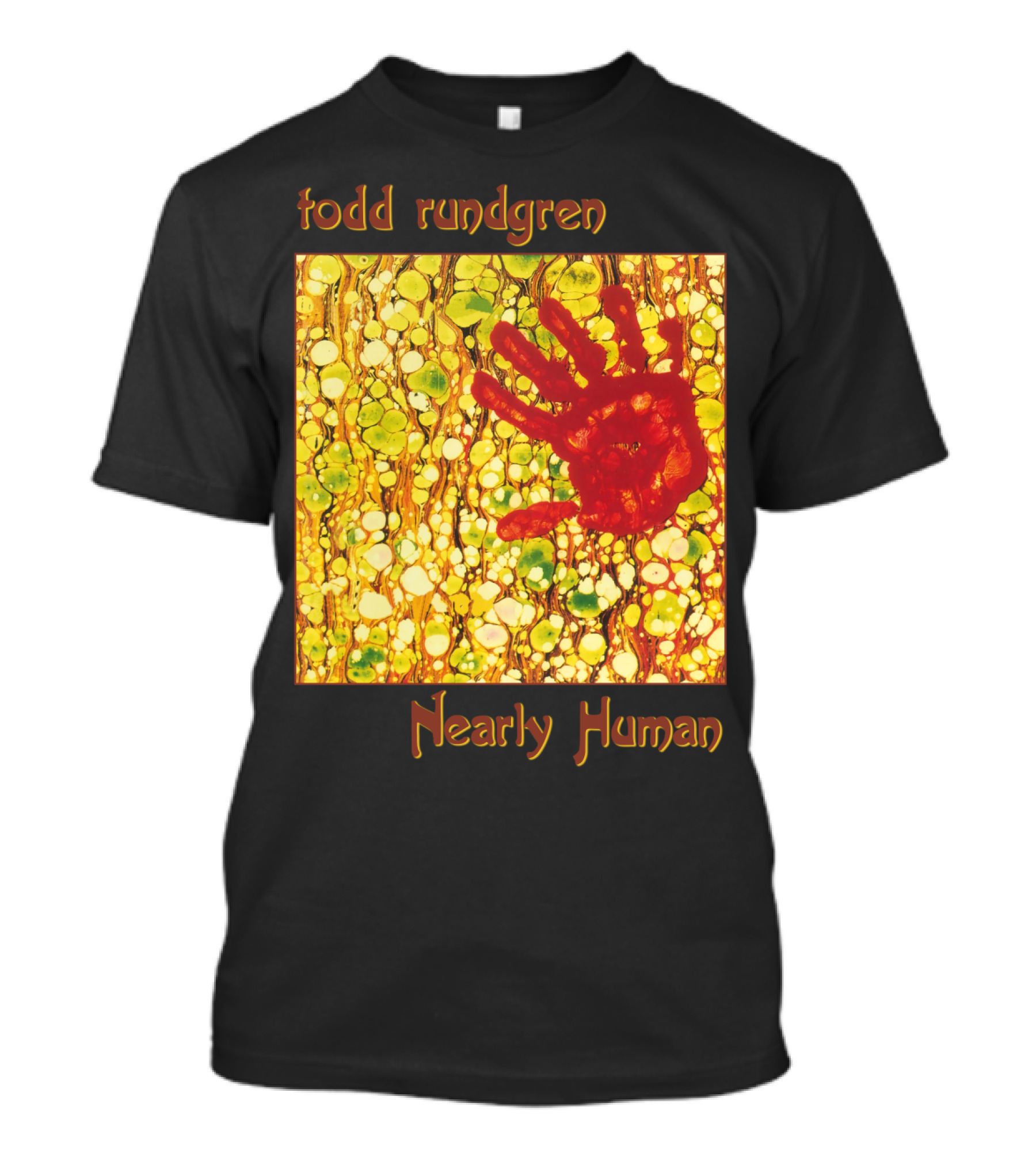 Todd Rundgren Nearly Human Red Handprint Abstract T-Shirt
