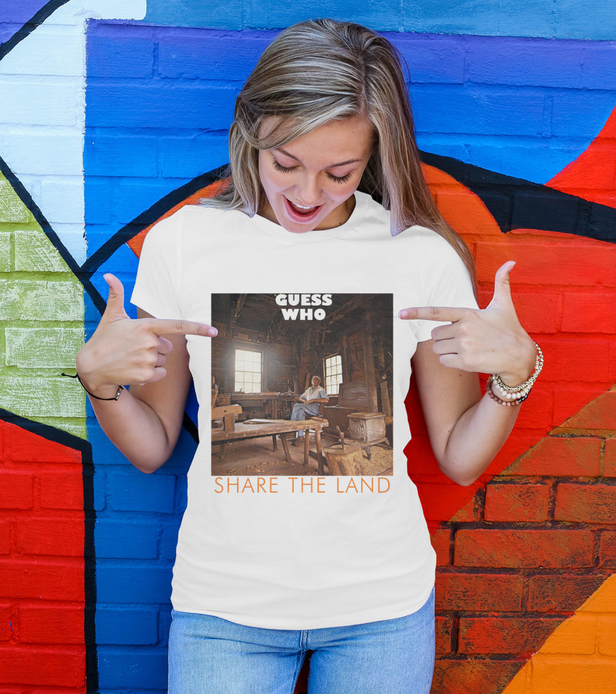 Guess Who Share The Land Rustic Cabin Scene T-Shirt