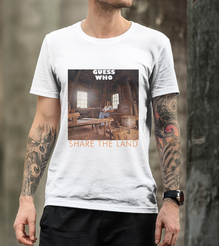 Guess Who Share The Land Rustic Cabin Scene T-Shirt