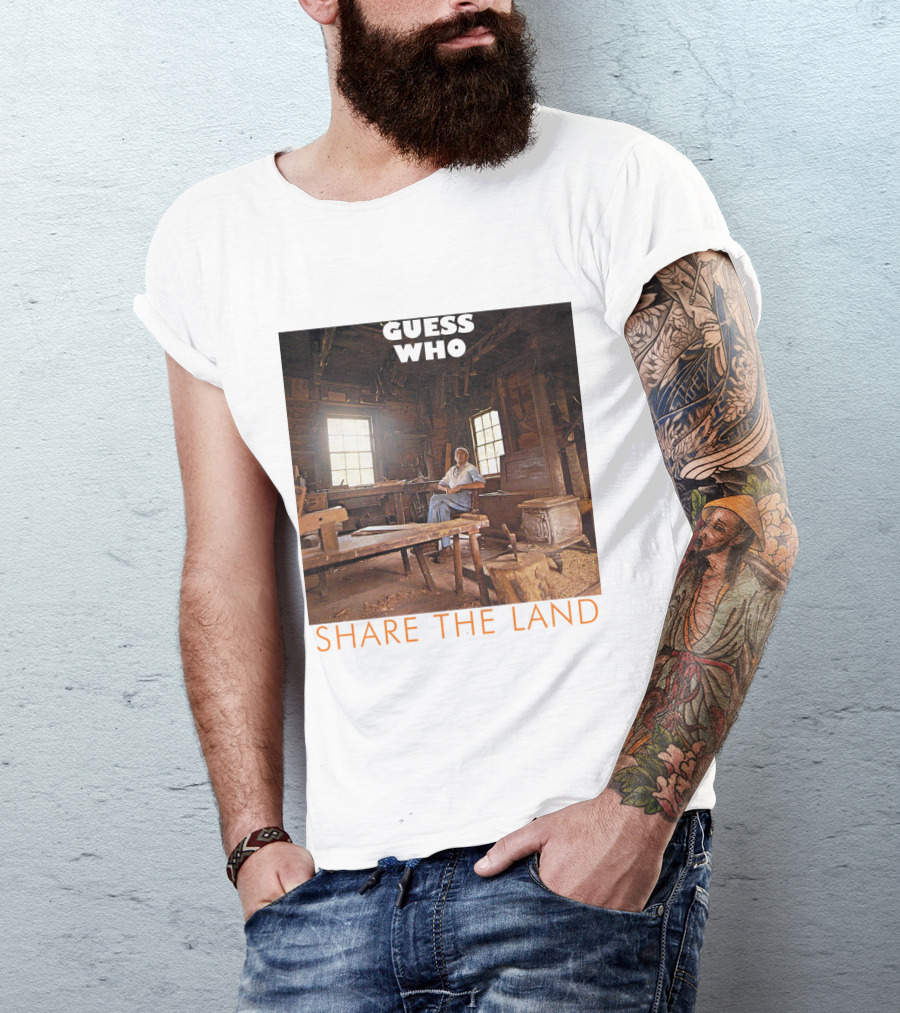 Guess Who Share The Land Rustic Cabin Scene T-Shirt