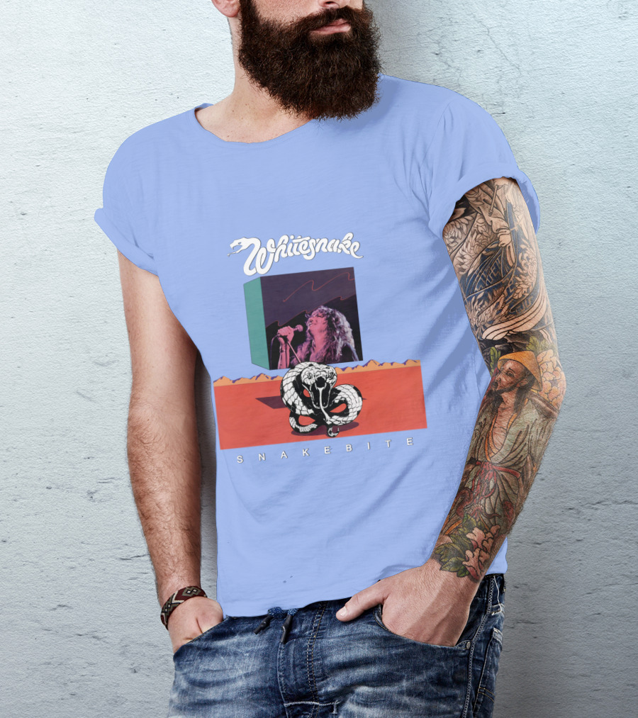 Whitesnake Snakebite Vintage Album Art With Snake And Singer T-Shirt