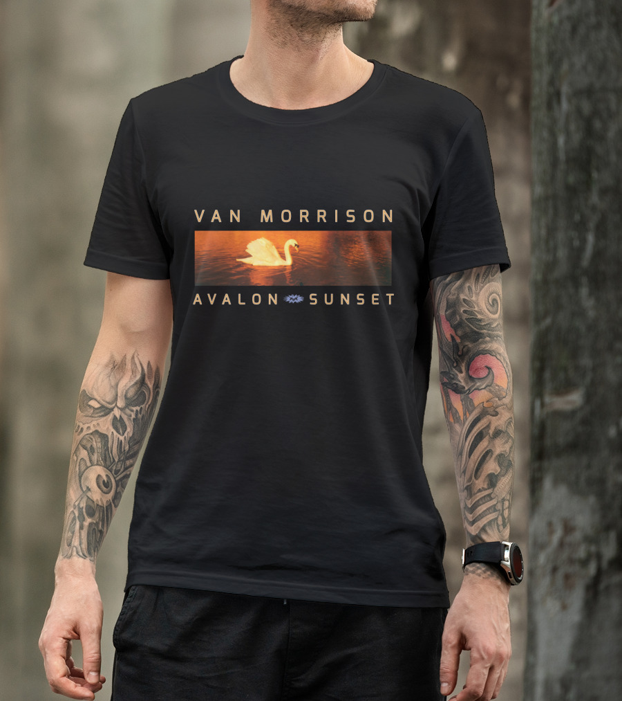 Van Morrison Avalon Sunset Swan On Golden Water T-Shirt