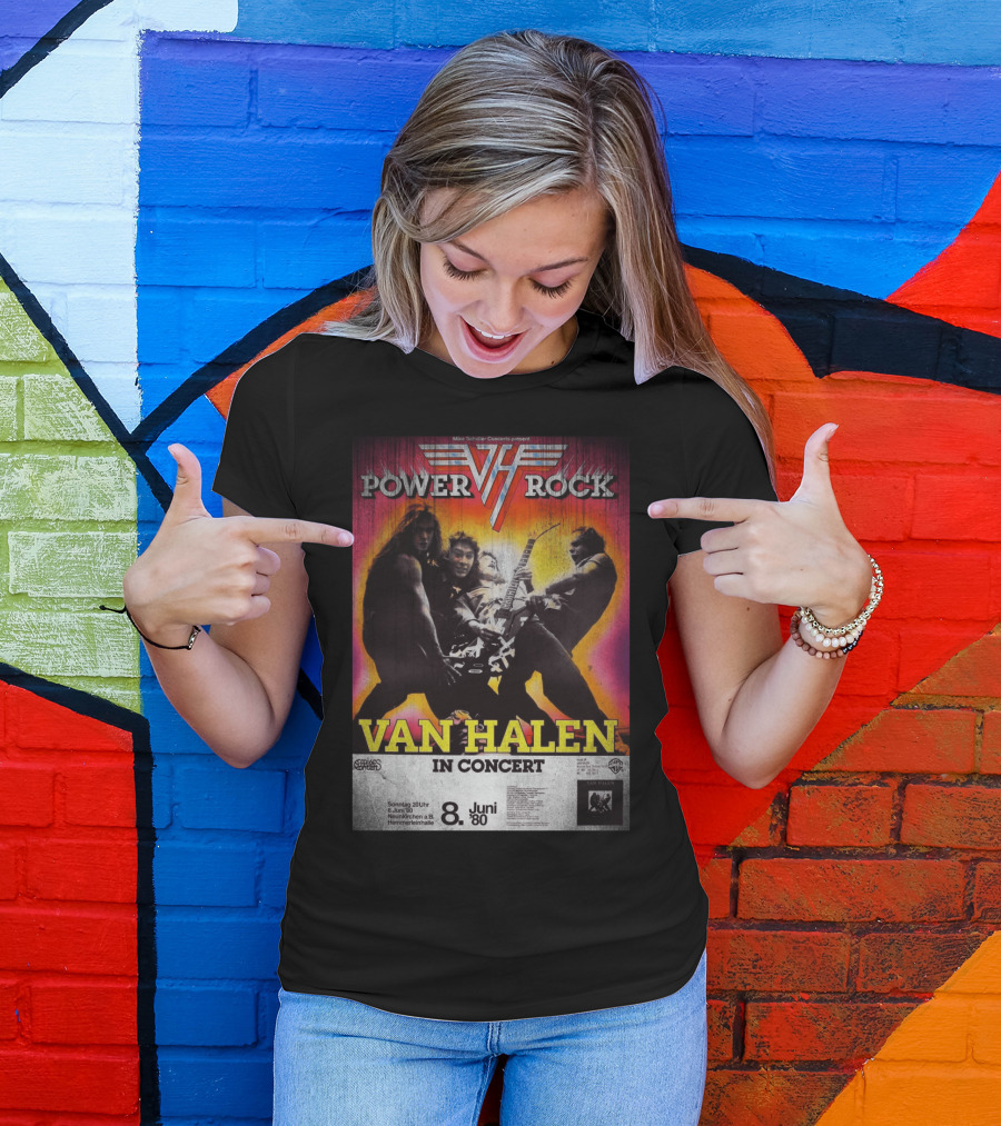 Van Halen Power Rock Concert 8 June 1980 Germany T-Shirt
