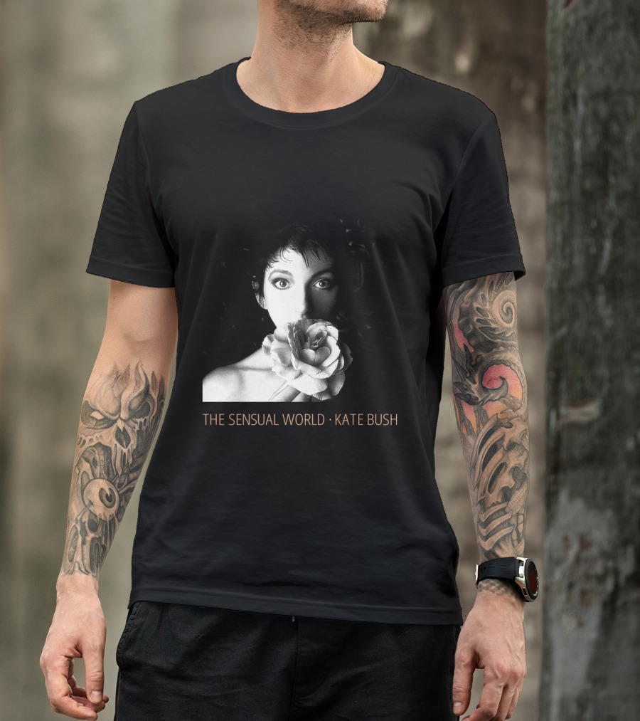 The Sensual World Kate Bush Flower Portrait Black And White T-Shirt