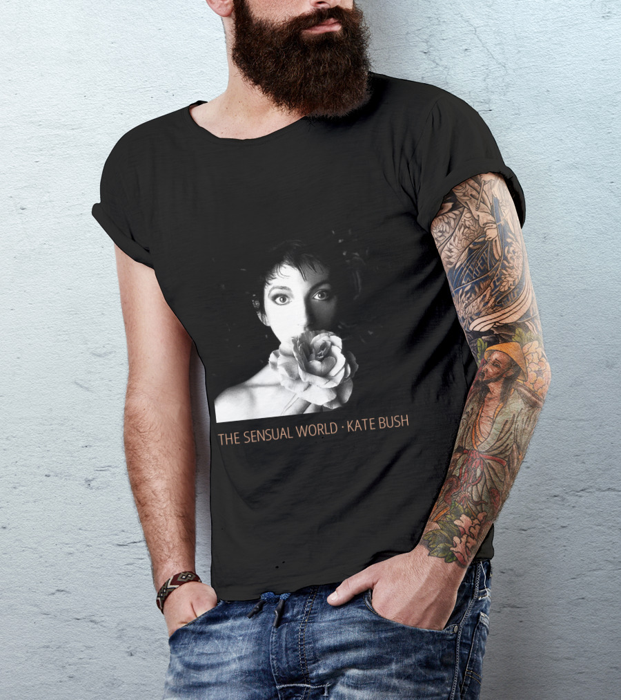 The Sensual World Kate Bush Flower Portrait Black And White T-Shirt