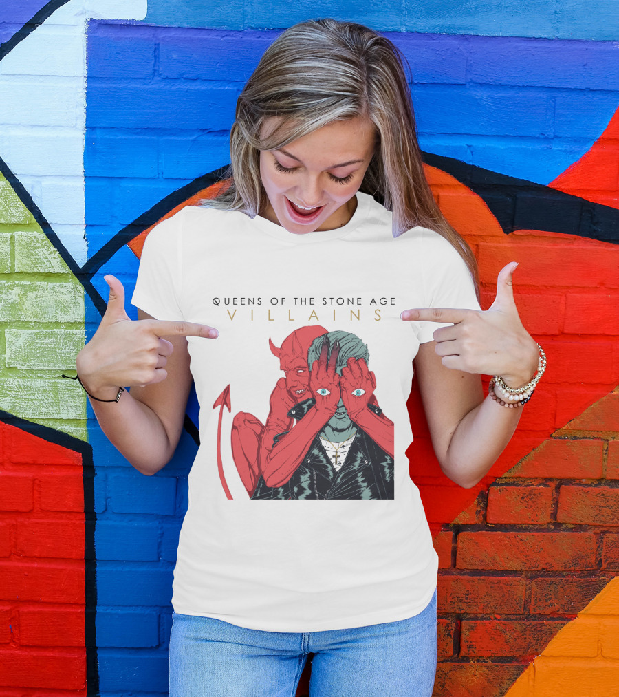 Queens Of The Stone Age Villains Album Cover Artwork T-Shirt