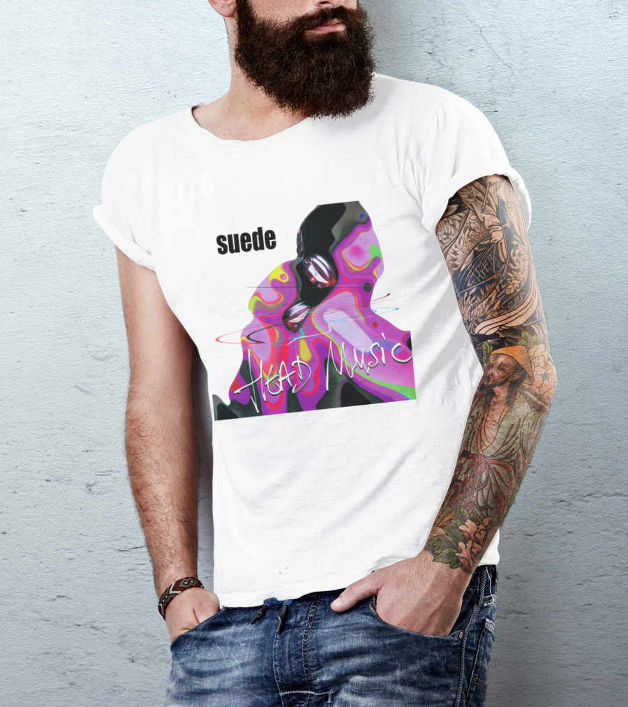 Suede Head Music Colorful Abstract T-Shirt
