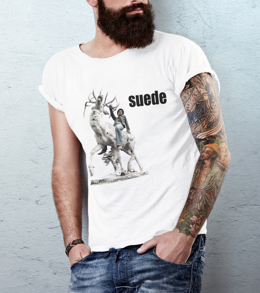 Suede Riding Stag Sculpture T-Shirt