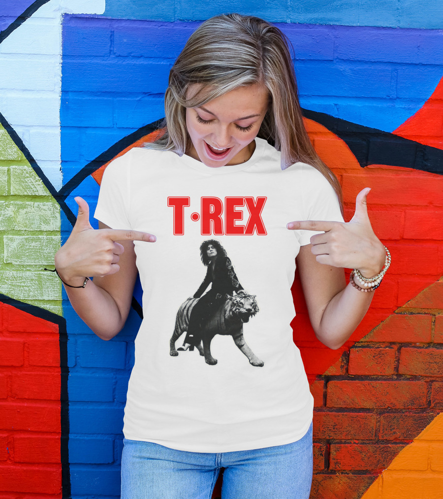 T-Rex Iconic Album Cover Art With Tiger T-Shirt