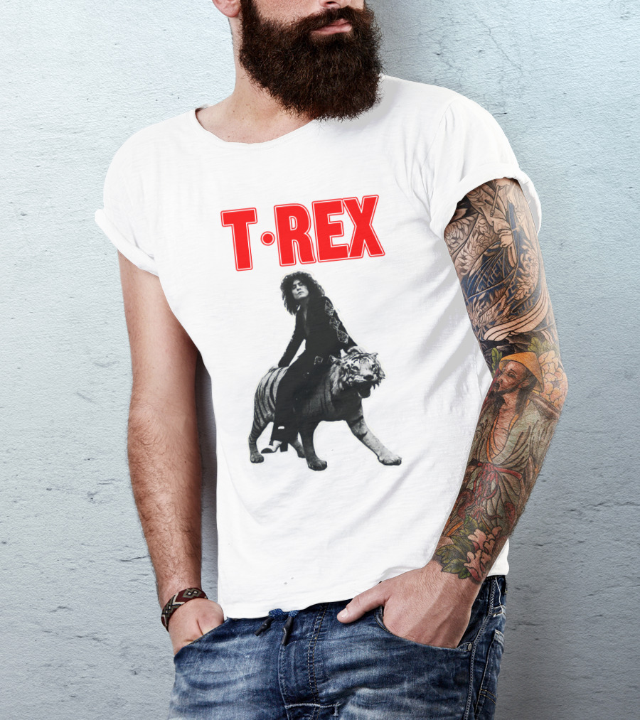 T-Rex Iconic Album Cover Art With Tiger T-Shirt