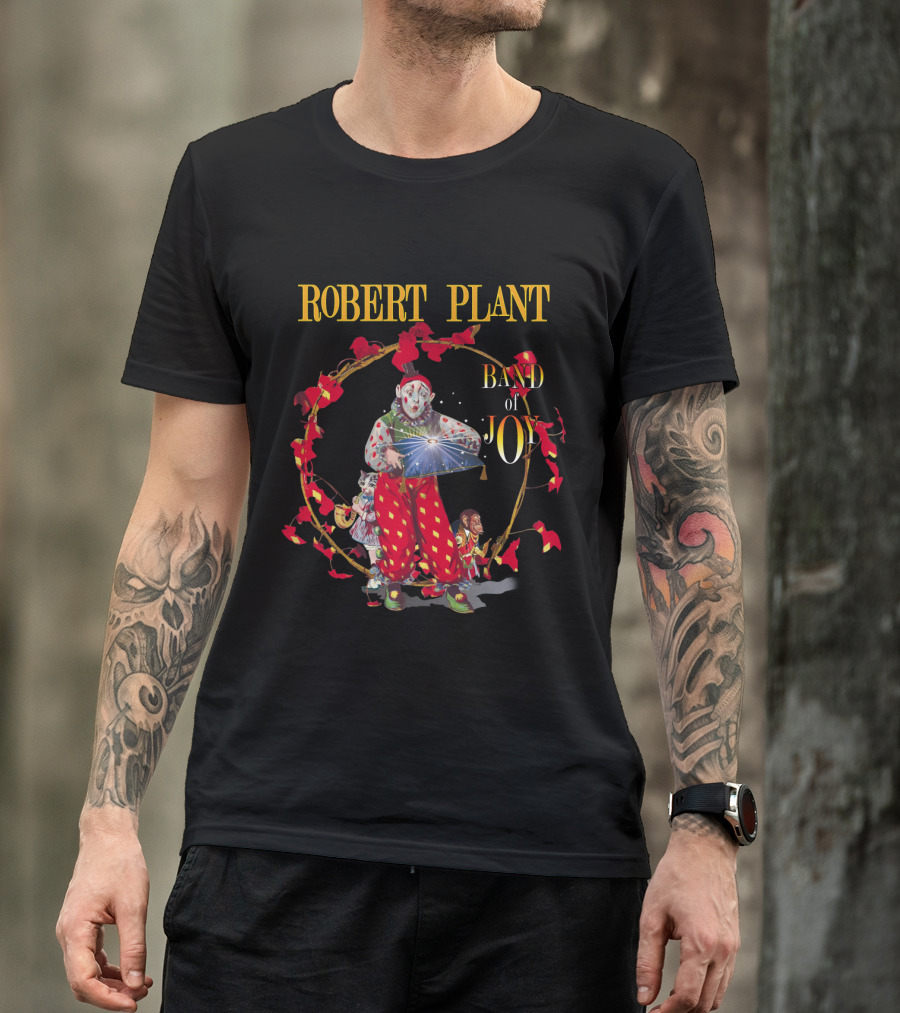 Robert Plant Band Of Joy Clown And Performers With Red Leaves T-Shirt