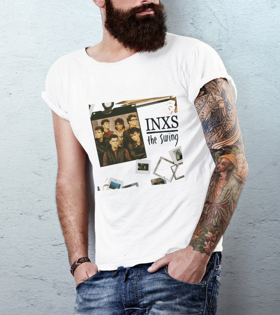 INXS The Swing Album Cover Group Photo With Film Reel And Slides T-Shirt