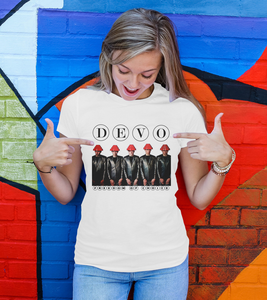 Devo Freedom Of Choice Red Energy Dome Hat Band Members T-Shirt