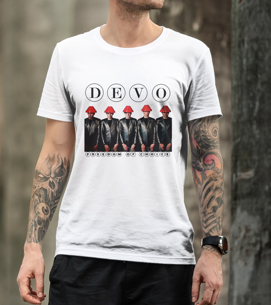 Devo Freedom Of Choice Red Energy Dome Hat Band Members T-Shirt