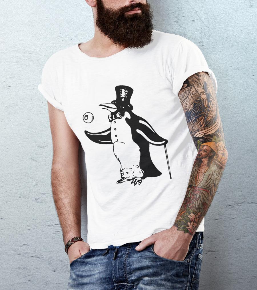 Penguin With Top Hat And Cane Flm T-Shirt
