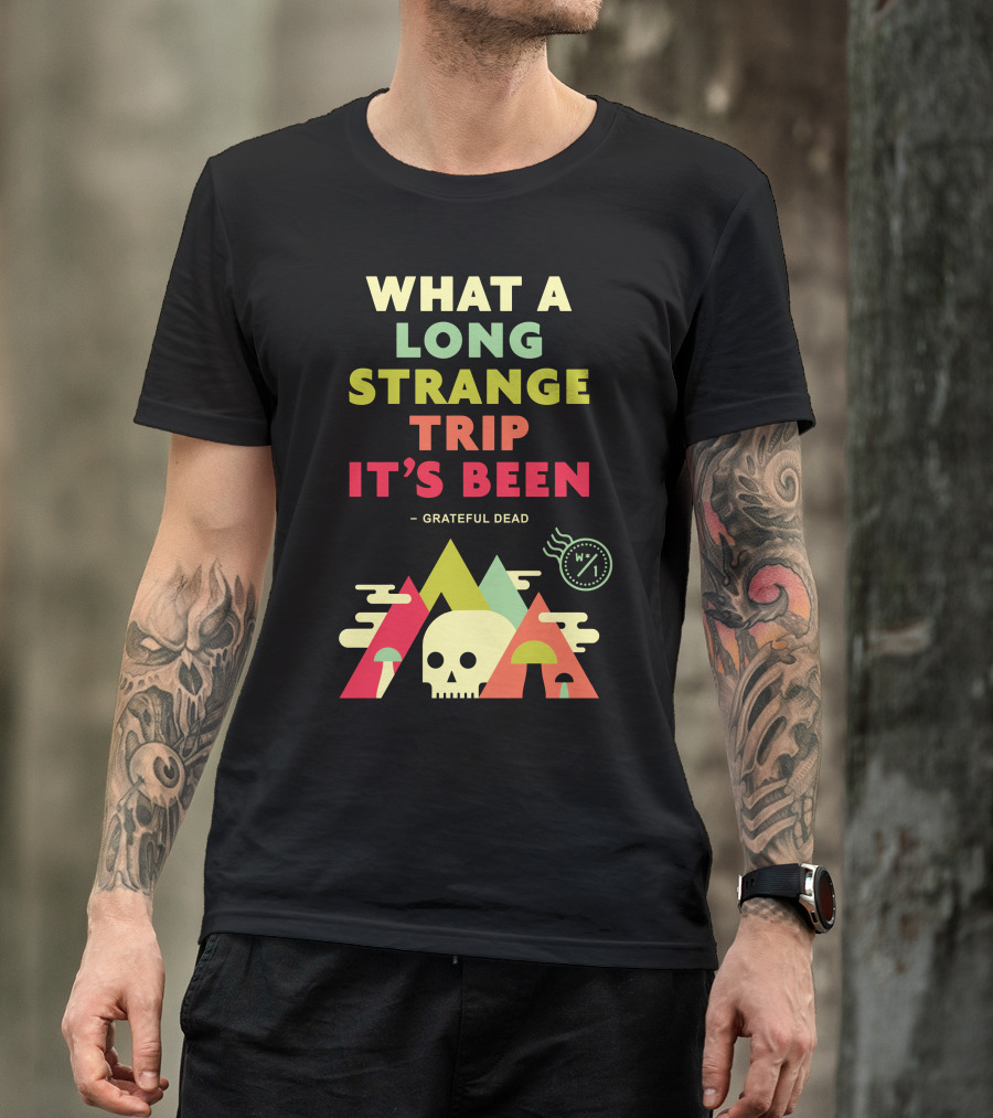 What A Long Strange Trip It's Been Grateful Dead Mountains And Skull T-Shirt