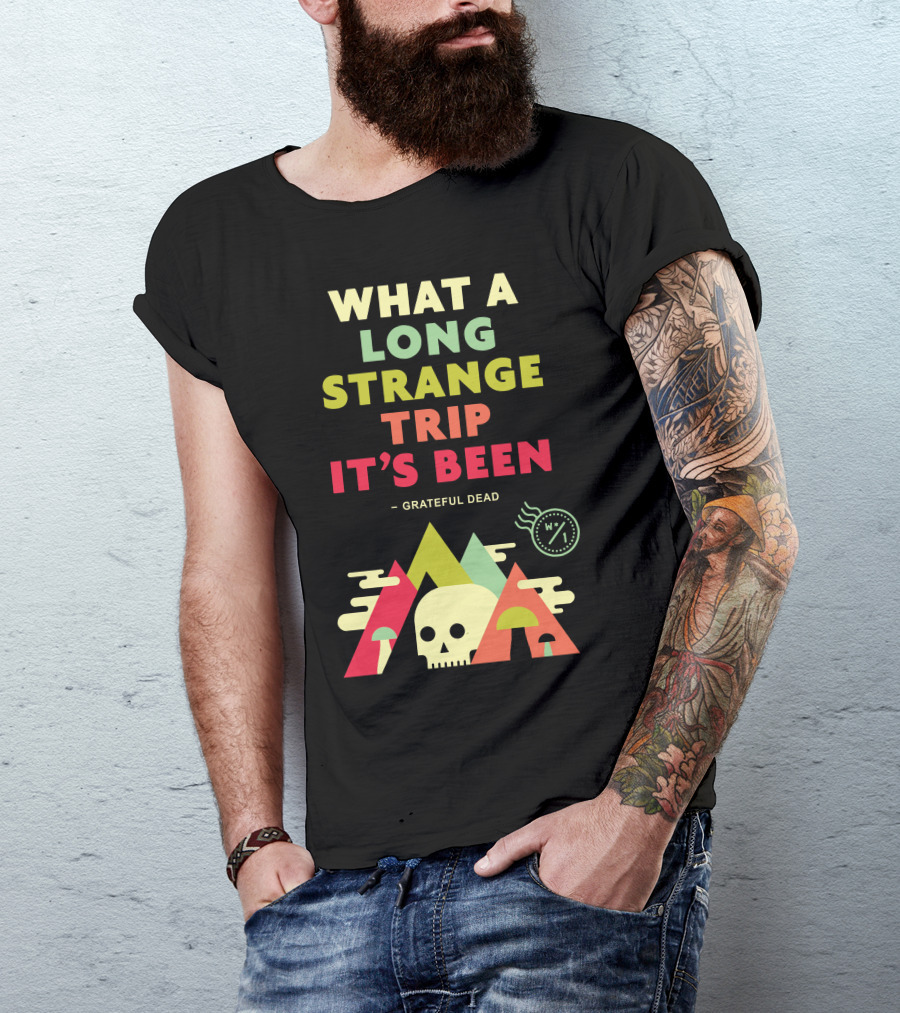 What A Long Strange Trip It's Been Grateful Dead Mountains And Skull T-Shirt