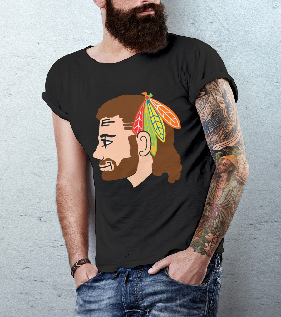 Chicago Blackhawks 2 Warrior Headdress Profile T-Shirt