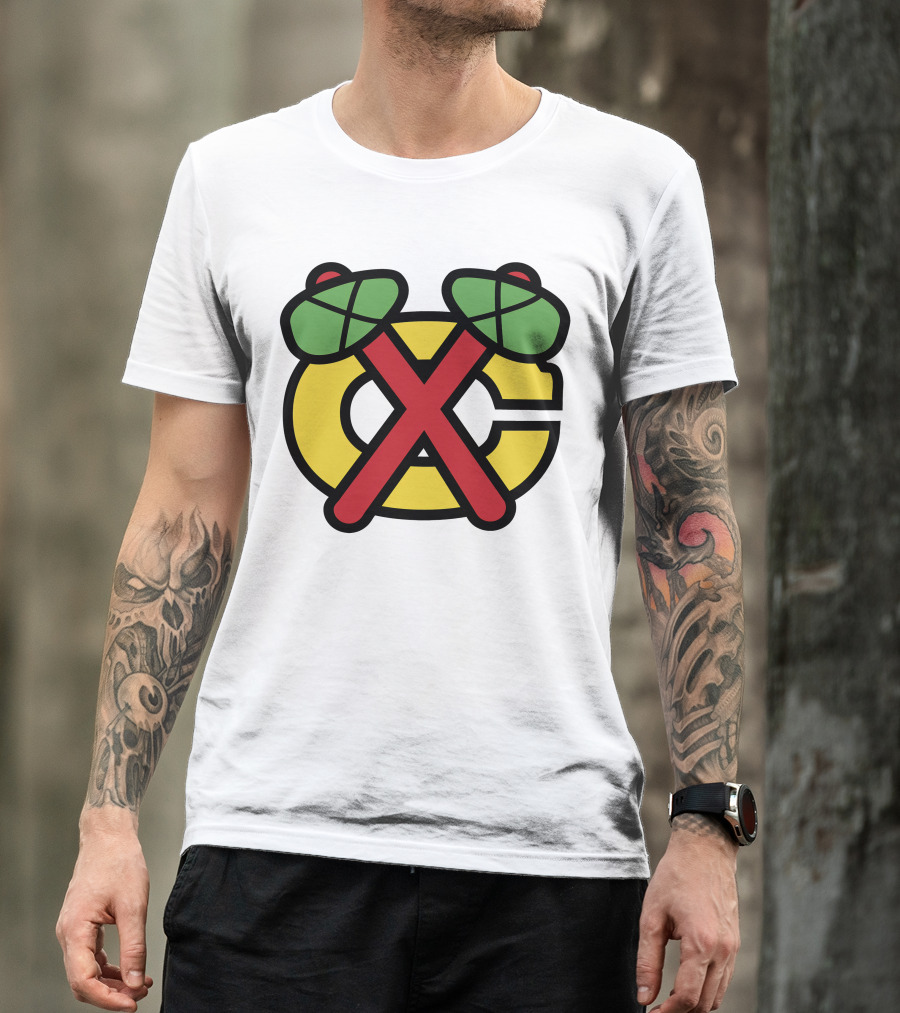 Chicago Blackhawks Logo Crossed Tomahawks Icon T-Shirt