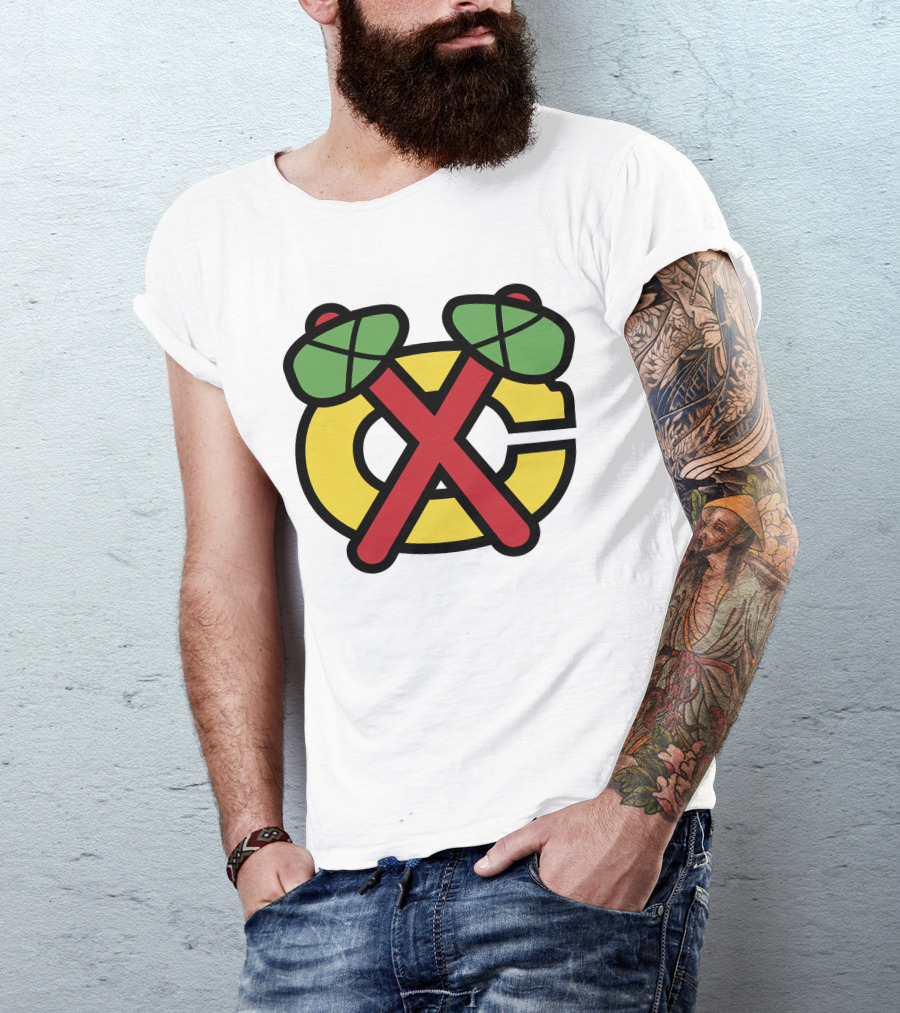 Chicago Blackhawks Logo Crossed Tomahawks Icon T-Shirt