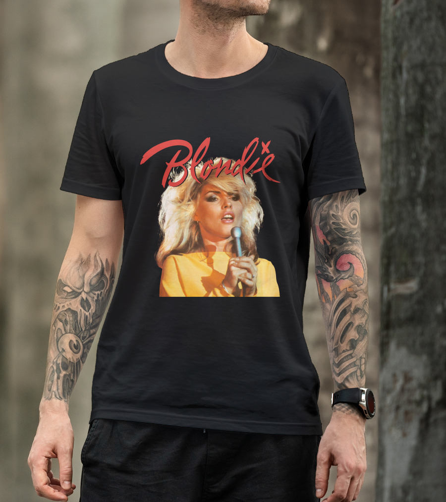 Blondie Vintage Style Concert Photo With Bold Name T-Shirt