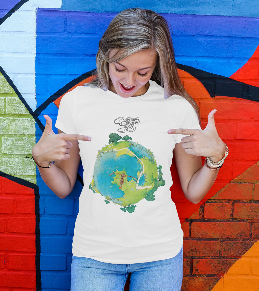 Yes Fragile Artwork Round Earth Concept T-Shirt