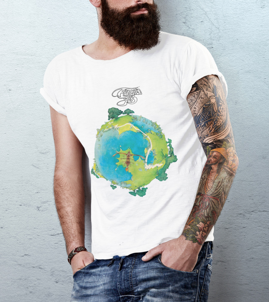 Yes Fragile Artwork Round Earth Concept T-Shirt