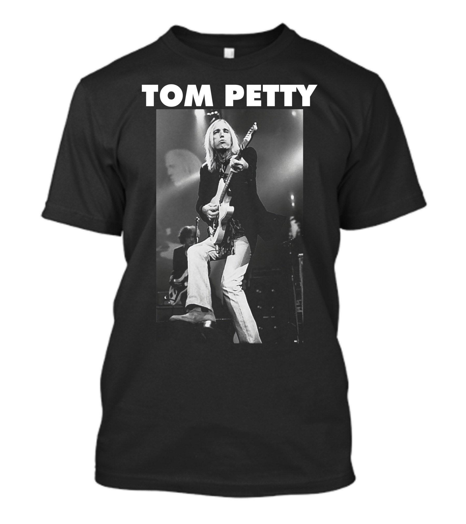 Tom Petty Rock Legend Performance Black And White T-Shirt