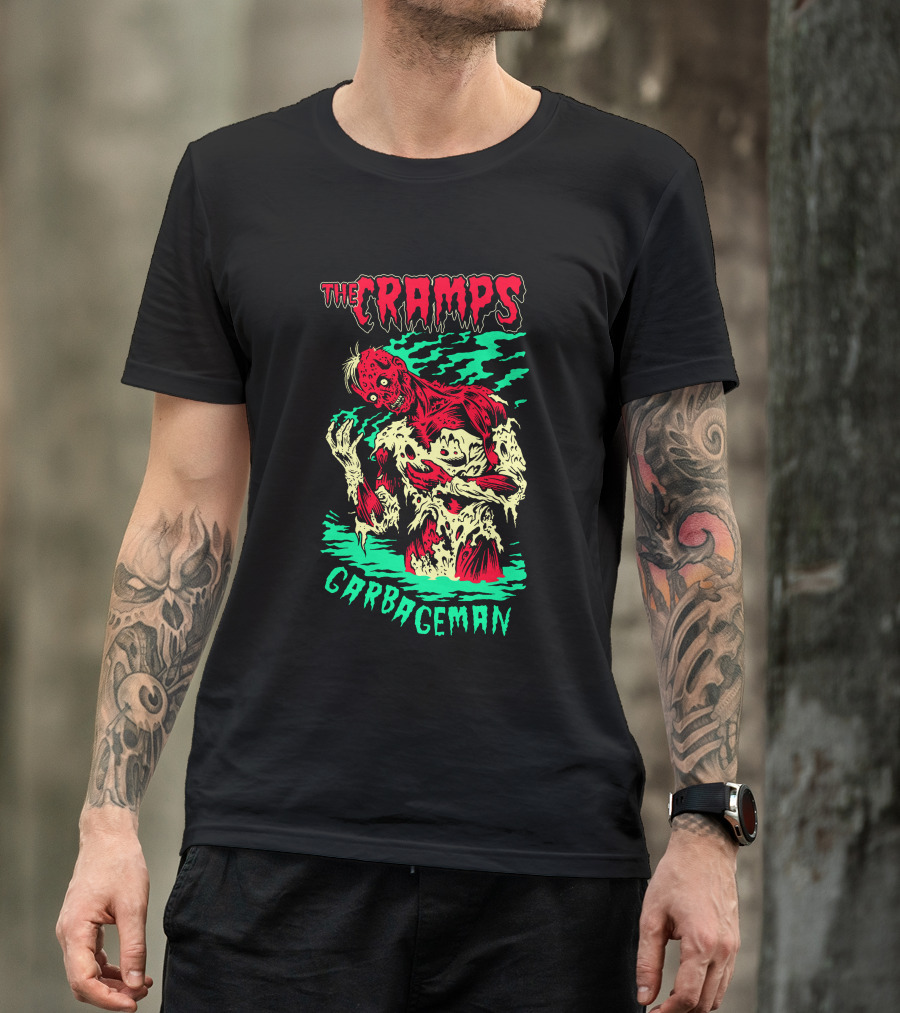 The Cramps Garbageman Zombie Monster Horror Art T-Shirt