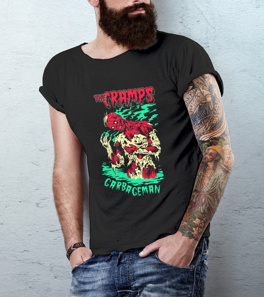 The Cramps Garbageman Zombie Monster Horror Art T-Shirt