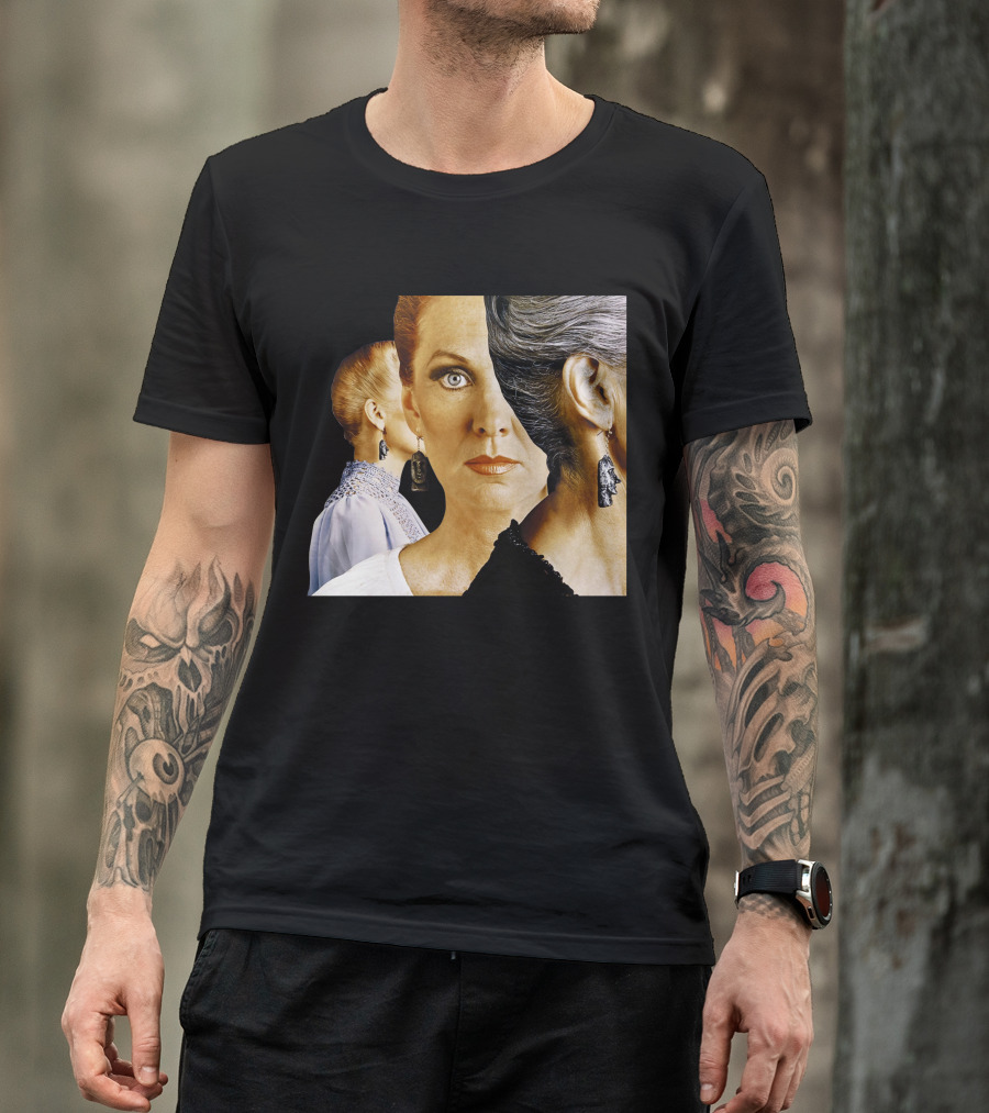 Dramatic Portrait Faces With Bold Earrings And Elegant Hairstyle T-Shirt