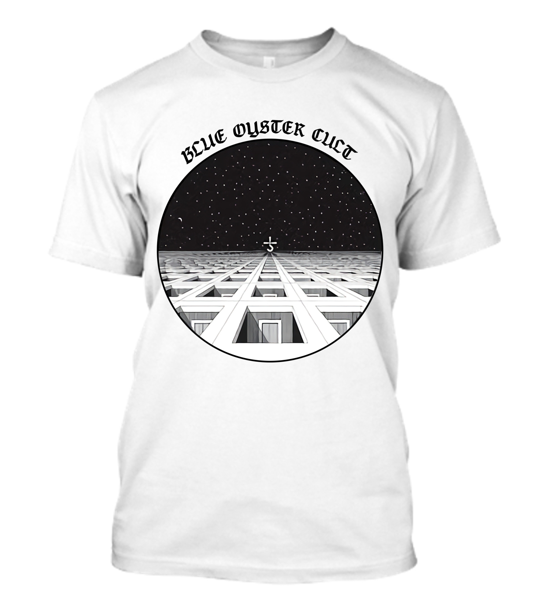 Blue Oyster Cult Celestial Symbol Starry Grid T-Shirt