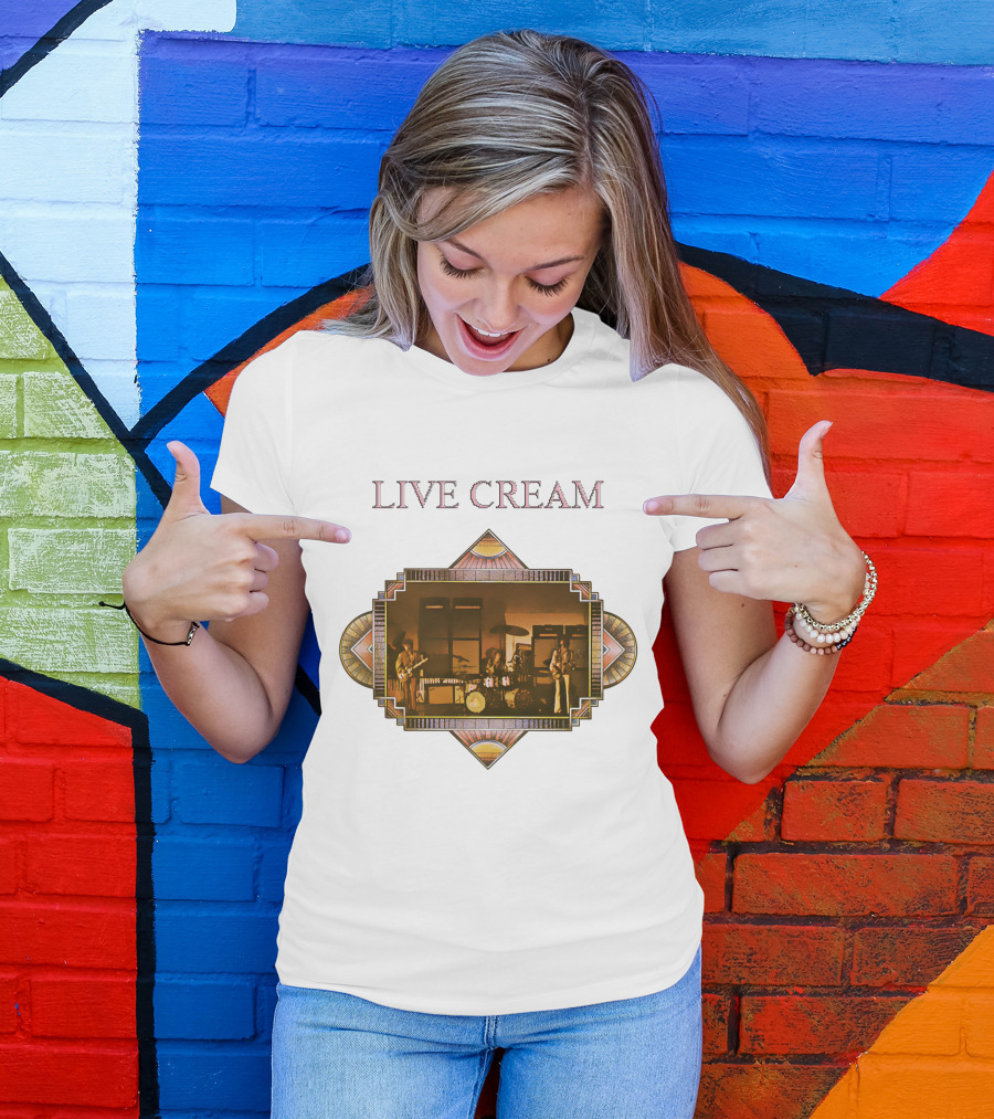 Live Cream Vintage Performance Artwork T-Shirt