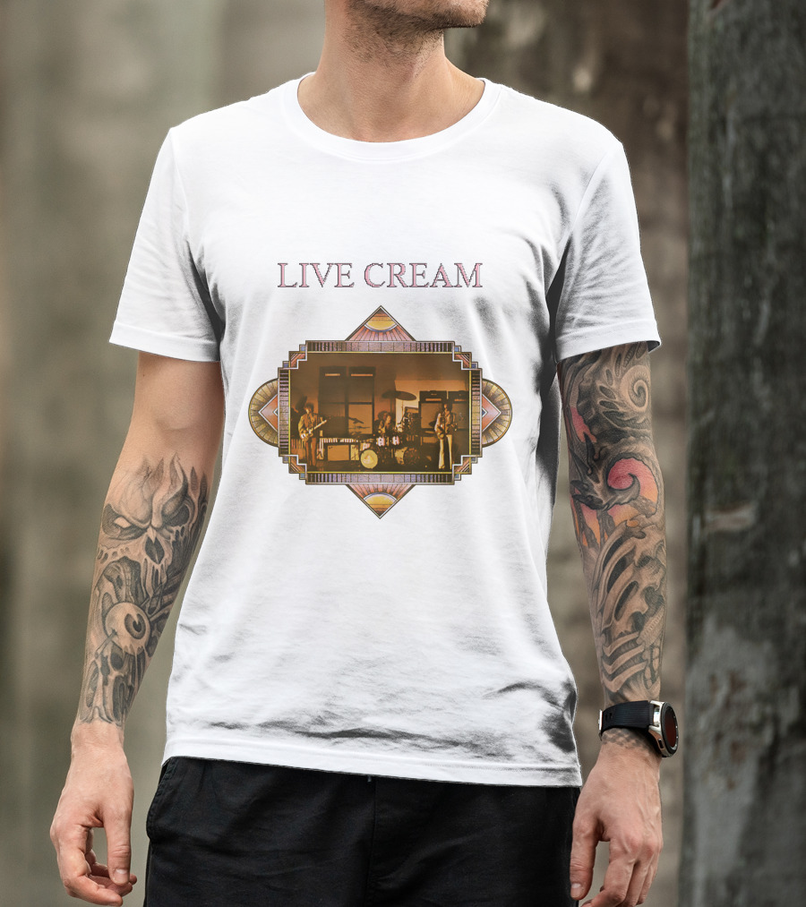 Live Cream Vintage Performance Artwork T-Shirt