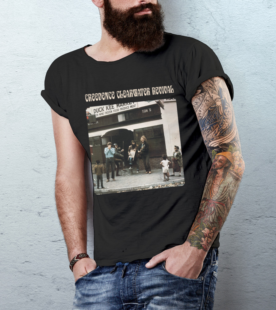 Creedence Clearwater Revival Duck Kee Market Street Performance Album Cover T-Shirt