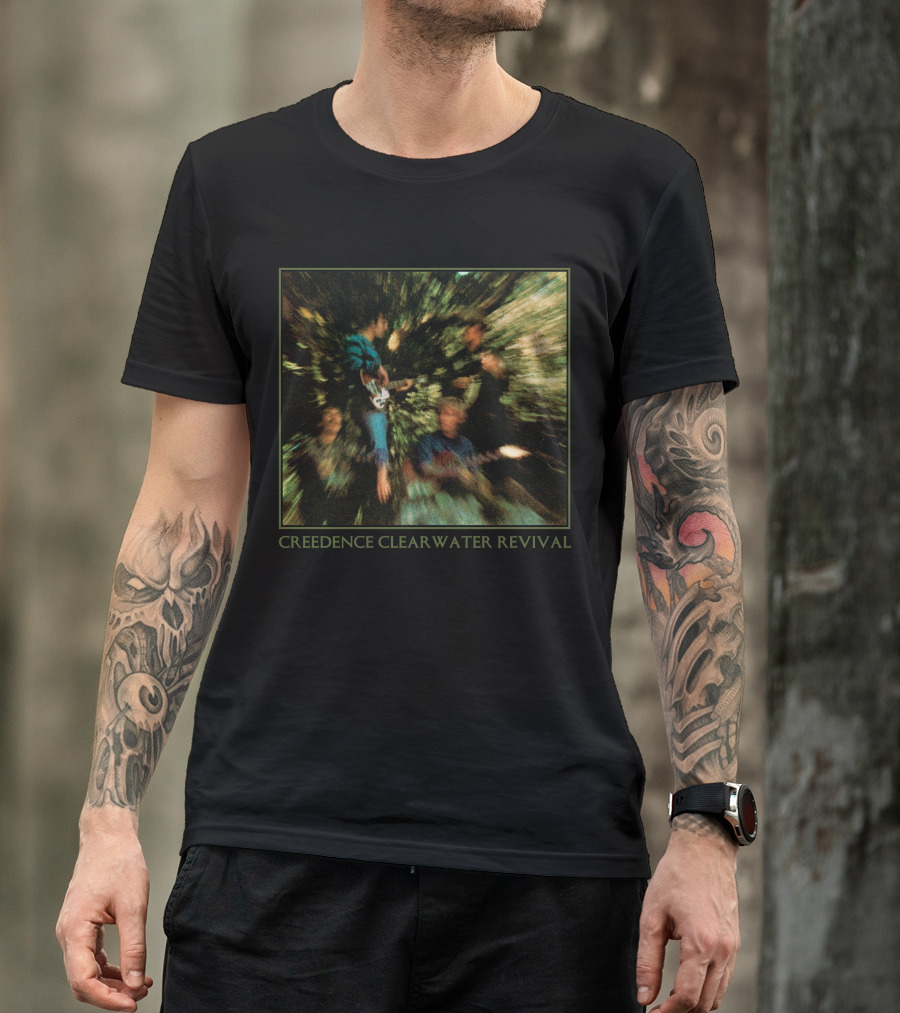 Creedence Clearwater Revival Band Members Blurred Forest Photo T-Shirt