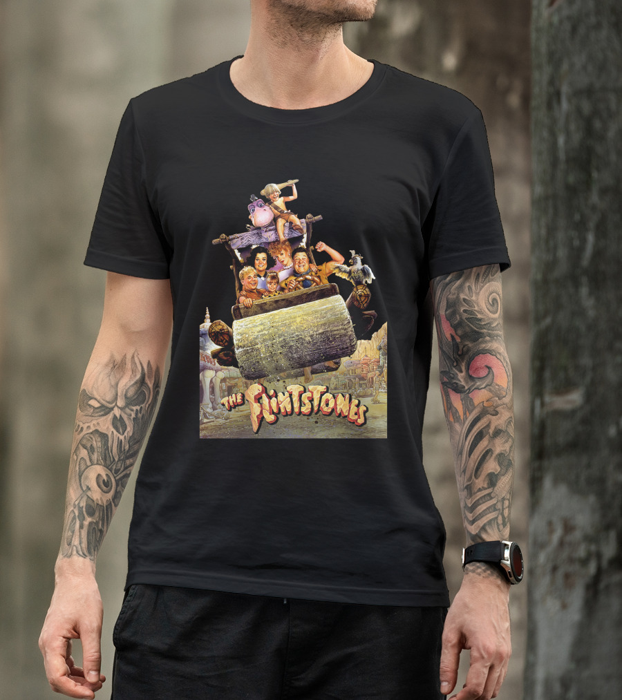 The Flintstones Movie Iconic Car Scene With Fred Wilma And Friends T-Shirt