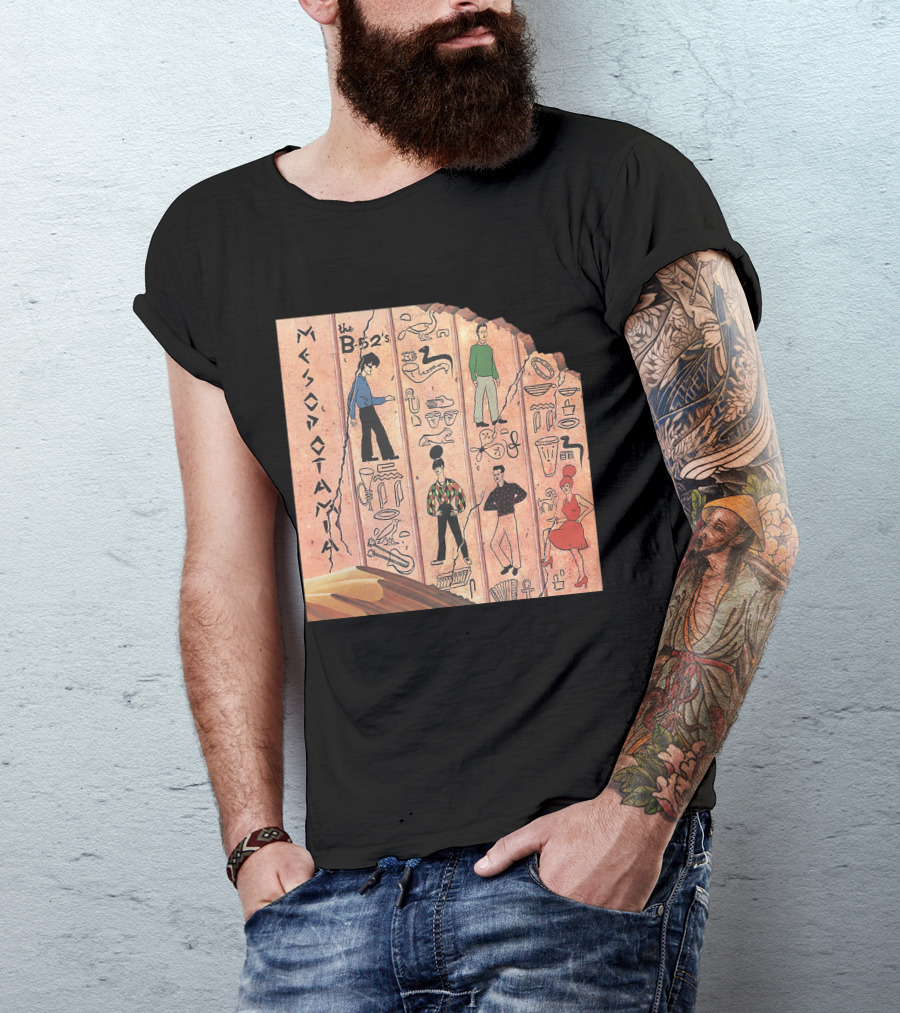 The B-52'S Mesopotamia Album Art With Band Members And Hieroglyphics T-Shirt