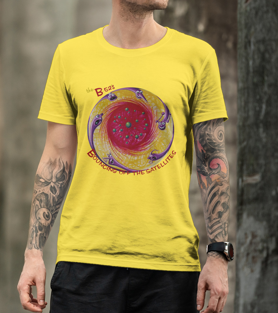 The B52'S Bouncing Off The Satellites Alien Cartoon Orbit T-Shirt