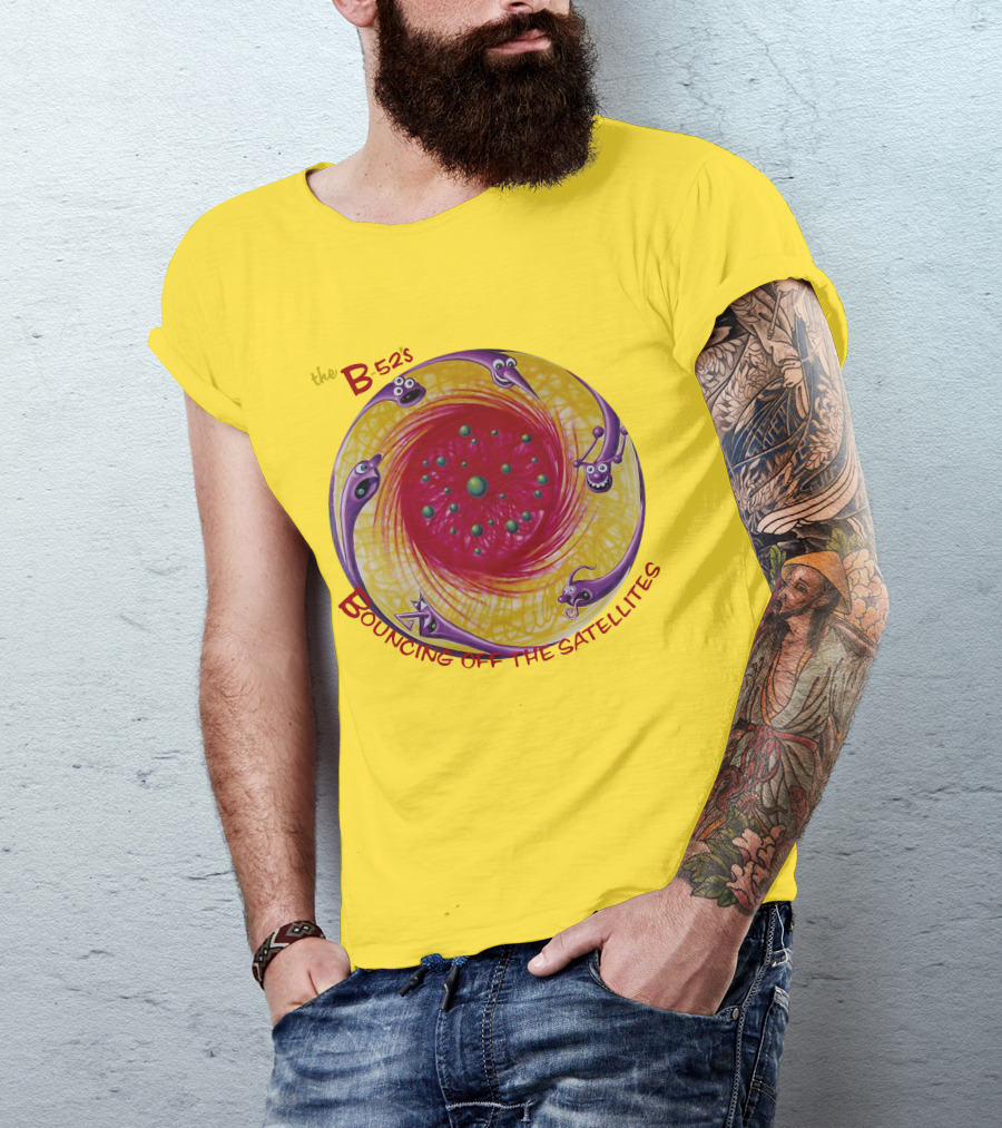 The B52'S Bouncing Off The Satellites Alien Cartoon Orbit T-Shirt