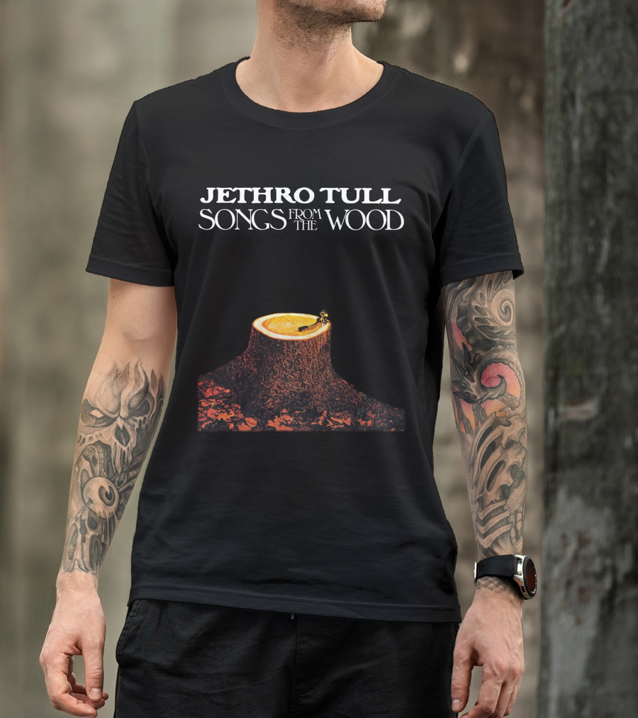 Jethro Tull Songs From The Wood Tree Stump Album Art T-Shirt