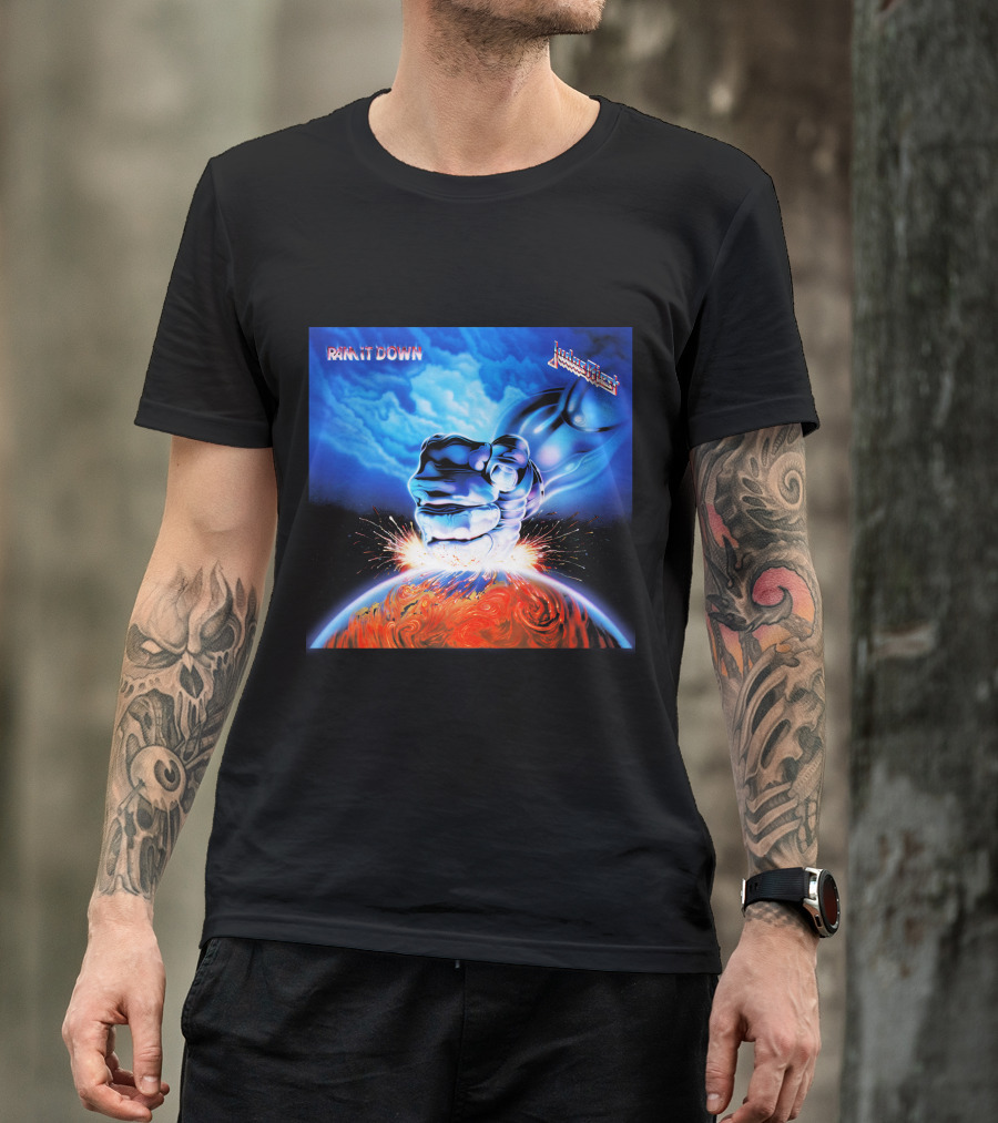 Judas Priest Ram It Down Album Art Fist And Lightning T-Shirt