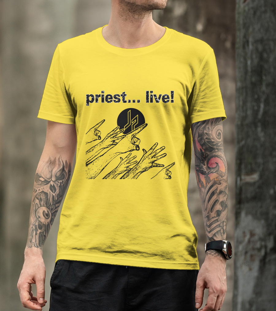 Judas Priest Live Tour Logo Yellow Hands T-Shirt